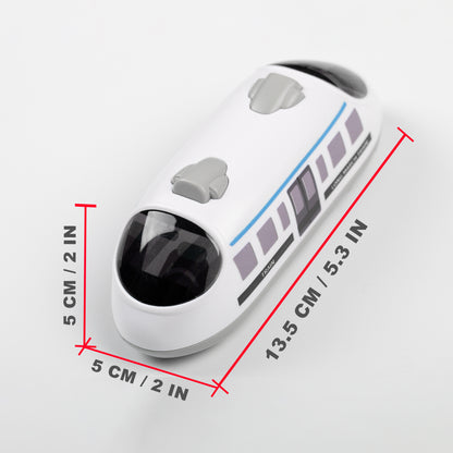 Agduan Pull Back High Speed Rail Toy, Pull Back High Speed Rail Toy Movable Tires Flexible Steering Double Vehicle for Kids (White)