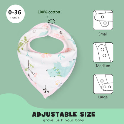Agudan Baby Bandana Drool Bibs Set, Soft Absorbent Bibs for Teething and Drooling - 6 Pack Pattern