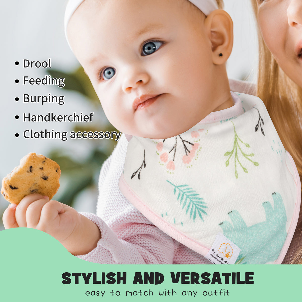 Agudan Baby Bandana Drool Bibs Set, Soft Absorbent Bibs for Teething and Drooling - 6 Pack Pattern