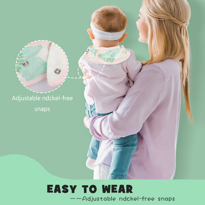 Agudan Baby Bandana Drool Bibs Set, Soft Absorbent Bibs for Teething and Drooling - 6 Pack Pattern