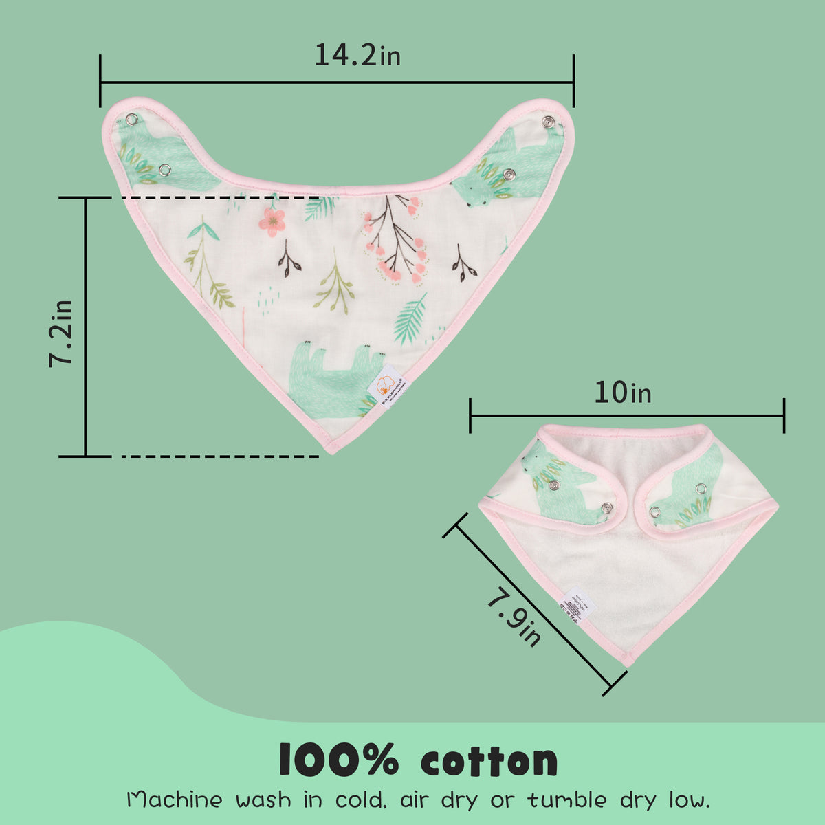 Agudan Baby Bandana Drool Bibs Set, Soft Absorbent Bibs for Teething and Drooling - 6 Pack Pattern