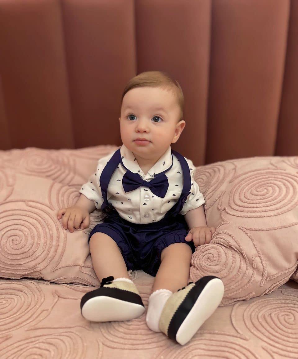 Agudan Baby Boys Bowtie Shirt Suspender Shorts Set, Gentleman Formal Outfits Suit