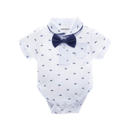 Agudan Baby Boys Bowtie Shirt Suspender Shorts Set, Gentleman Formal Outfits Suit
