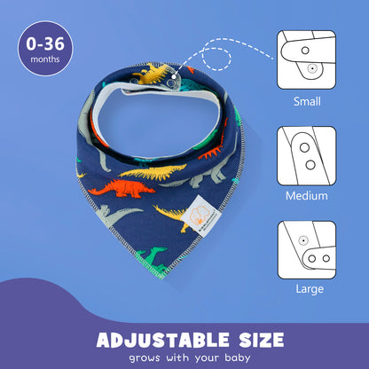 Agudan Baby Bandana Drool Bibs Set, Soft Absorbent Bibs for Teething and Drooling - 8 Pack Pattern