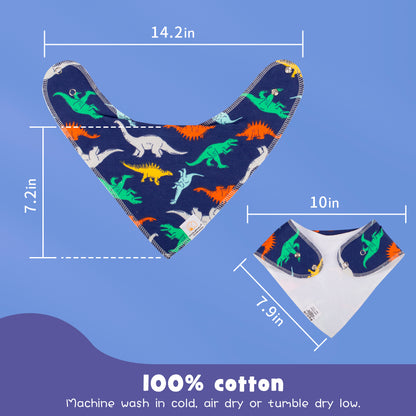 Agudan Baby Bandana Drool Bibs Set, Soft Absorbent Bibs for Teething and Drooling - 8 Pack Pattern