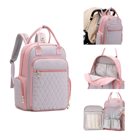 Trendy Diaper Bag Backpack-Pink