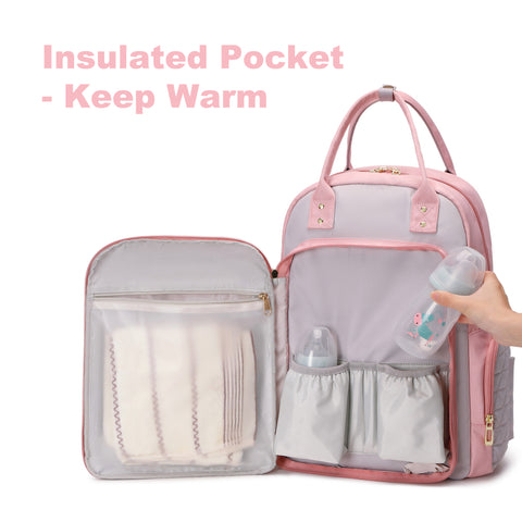 Trendy Diaper Bag Backpack-Pink